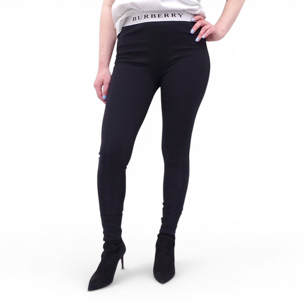 BURBERRY BLACK LOGO LEGGINGS - SIZE M