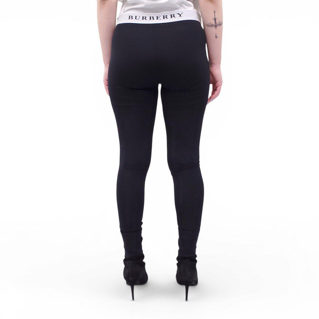 BURBERRY BLACK LOGO LEGGINGS - SIZE M