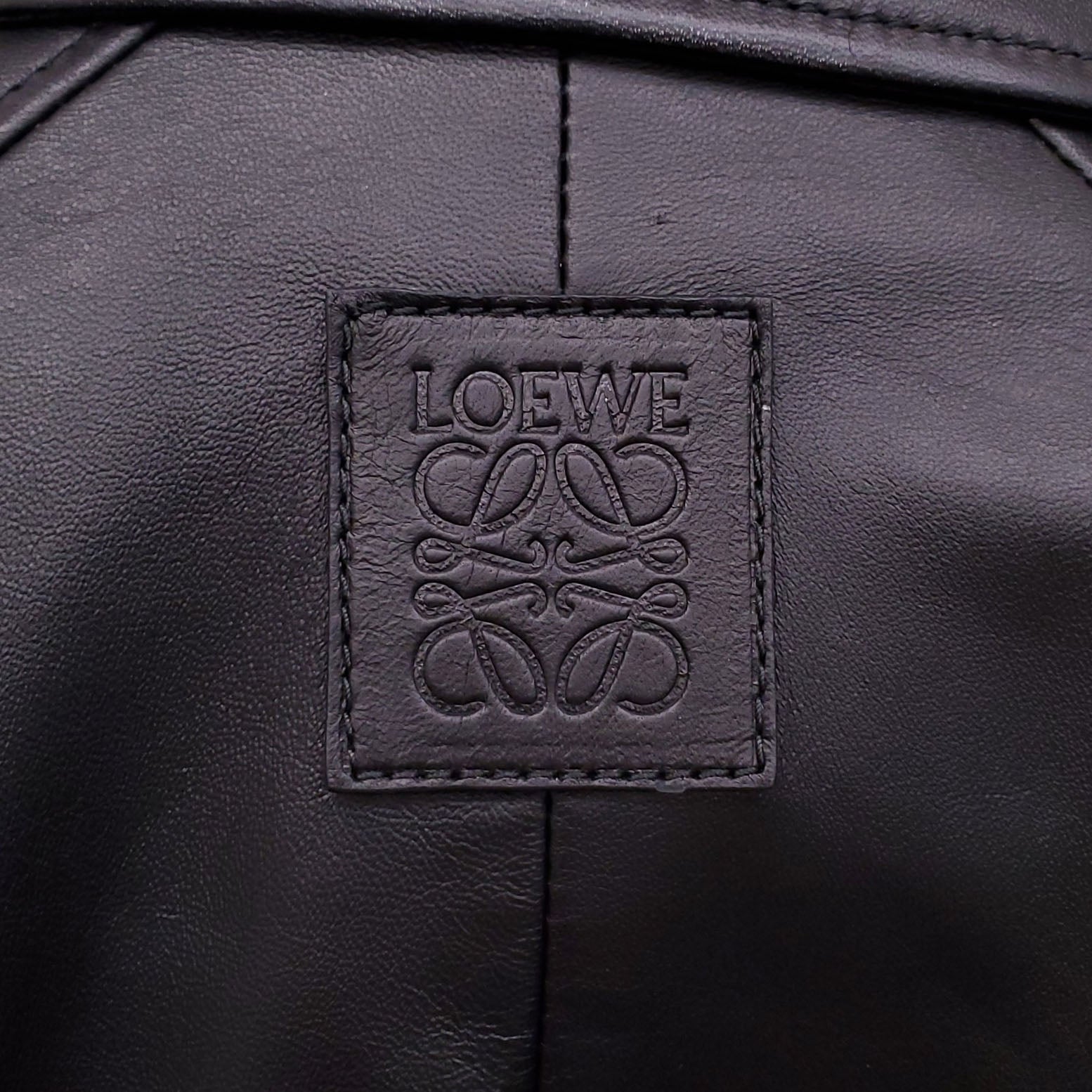 LOEWE OVERSIZED RUCHED LEATHER JACKET - SIZE 34