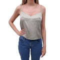 CHANEL SEAFOAM GREEN SILK LOGO TANK TOP - SIZE 42
