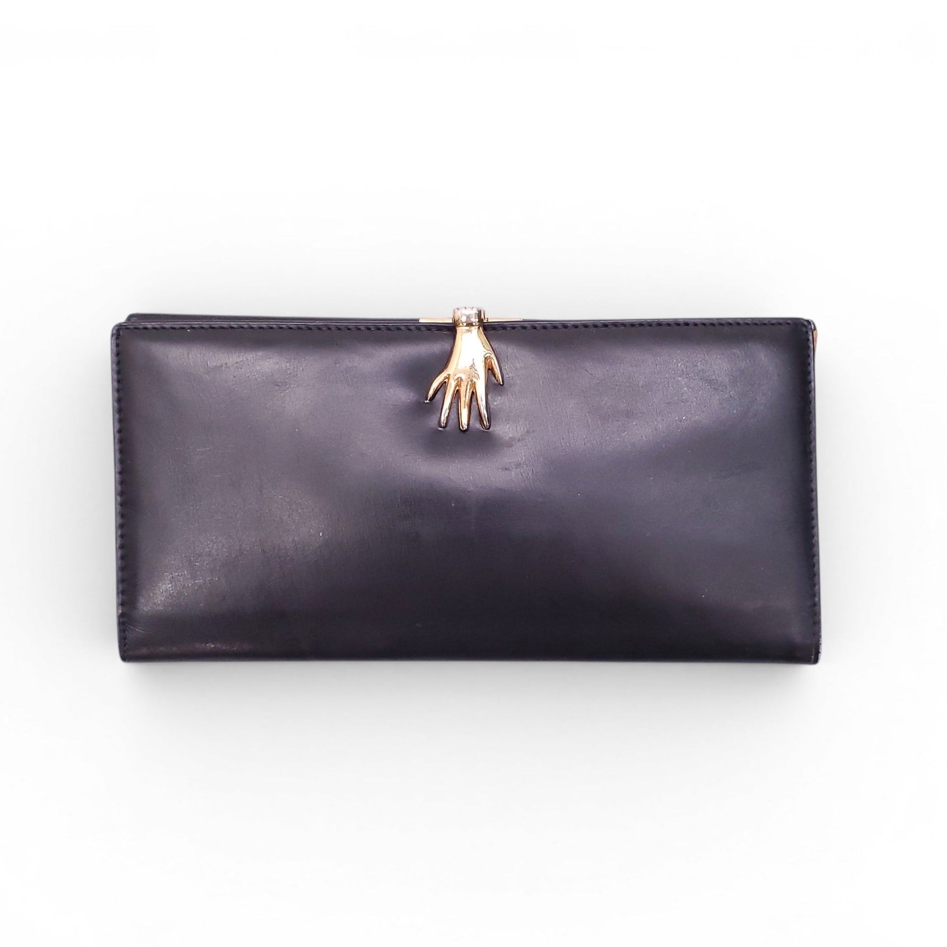 GUCCI VINTAGE LEATHER HAND CLASP WALLET