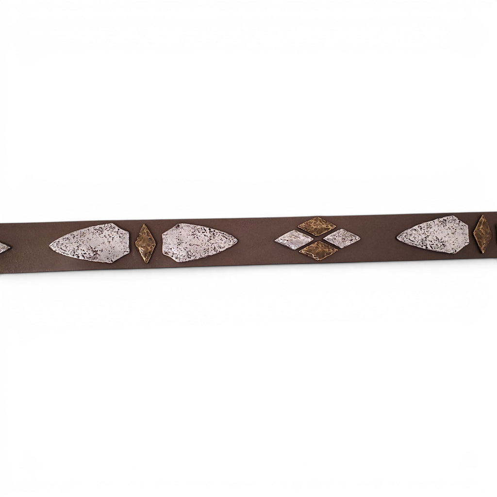 ISABEL MARANT TAUPE LEATHER BELT WITH METAL EMBELLISHMENTS - SIZE L