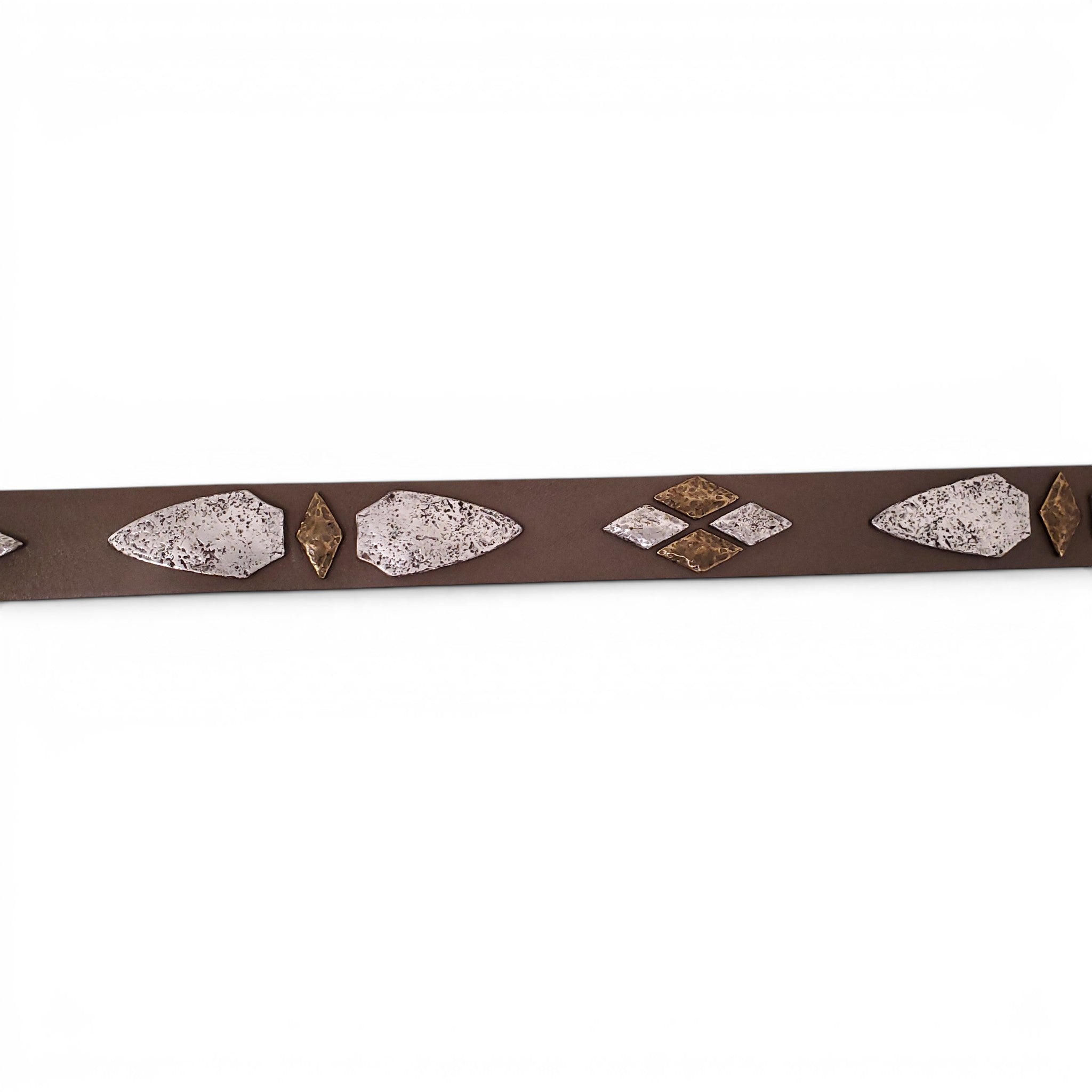 ISABEL MARANT TAUPE LEATHER BELT WITH METAL EMBELLISHMENTS - SIZE L