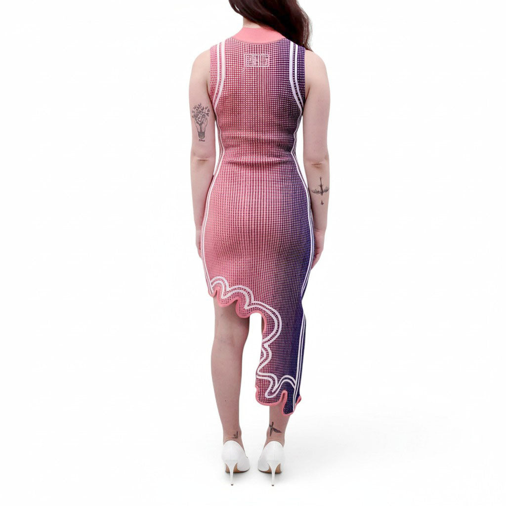 PH5 PINK AND BLUE PATTERNED DRESS - SIZE S