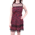RED VALENTINO HEART PATTERN DRESS WITH MESH DETAIL - SIZE 40