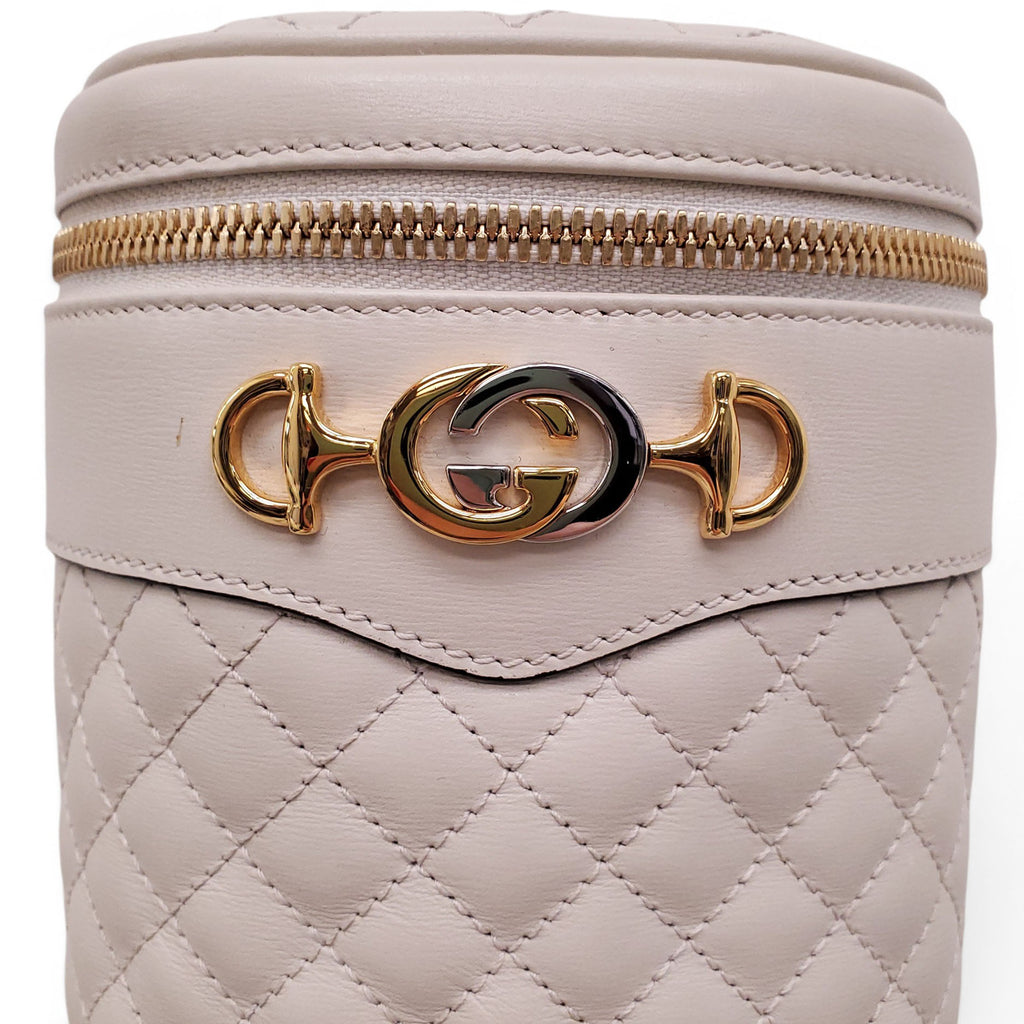 GUCCI CREAM CALFSKIN TRAPUNTATA ZUMI CROSSBODY BAG