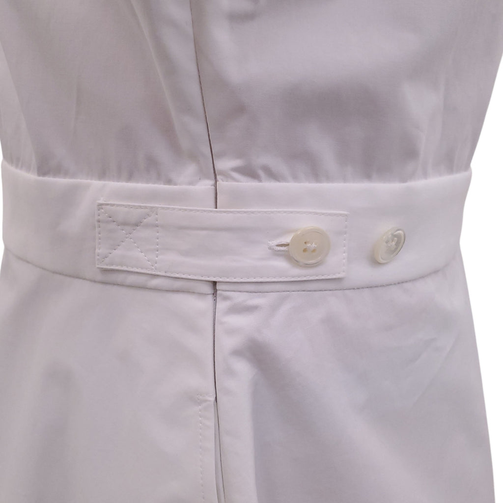 THOM BROWNE WHITE POPLIN A-LINE DRESS - SIZE 46