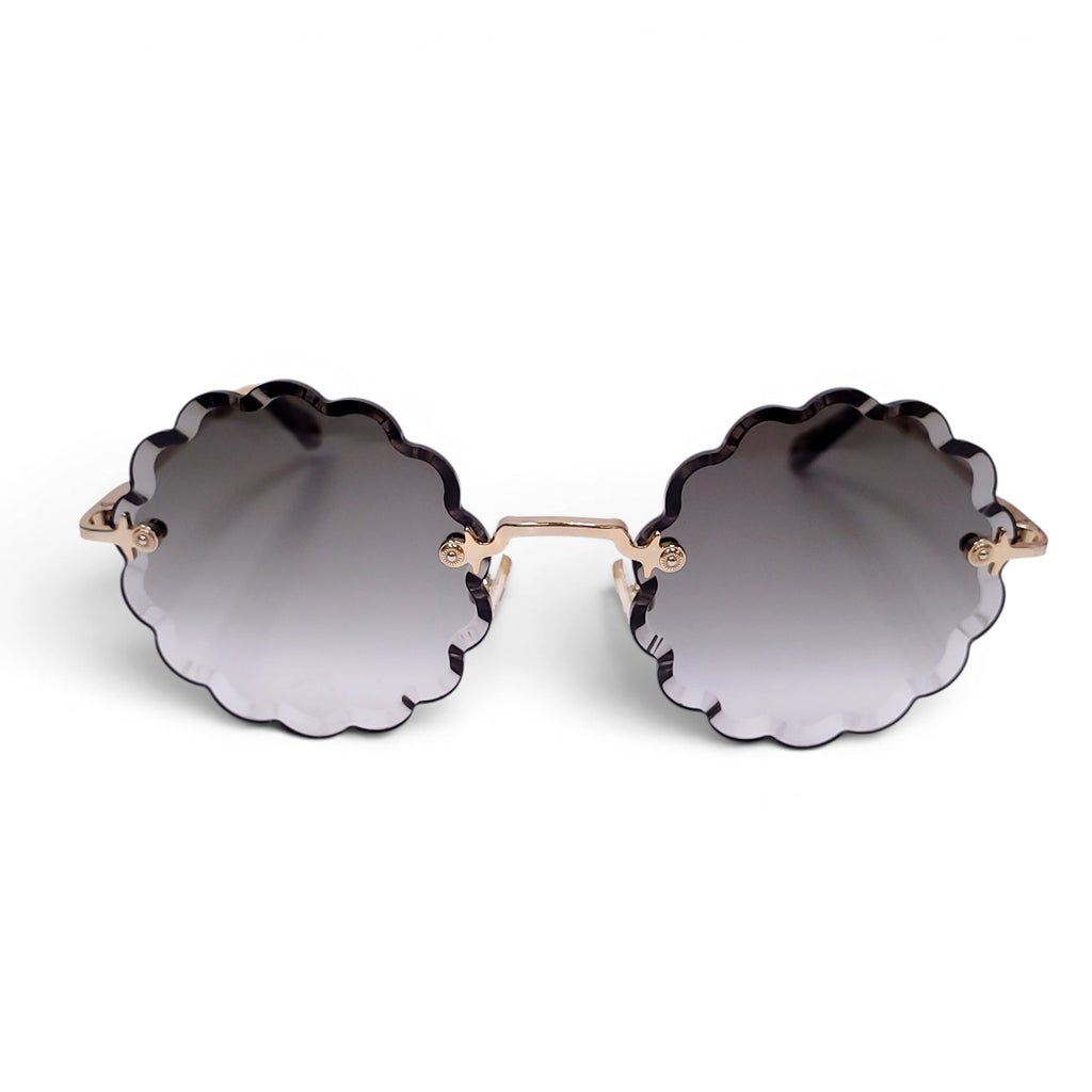 CHLOÉ ROUND SCALLOPED SUNGLASSES