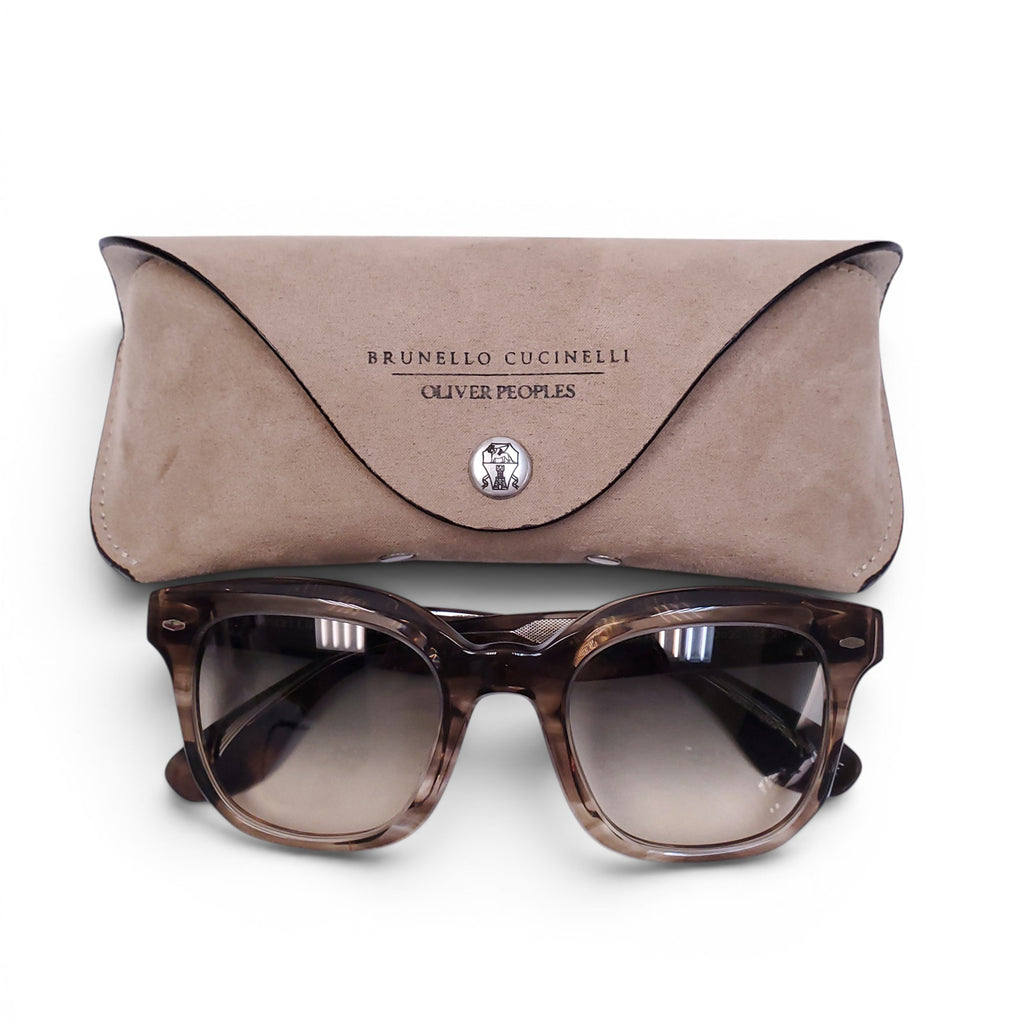 OLIVER PEOPLES X B.C. TAUPE SQUARE SUNGLASSES
