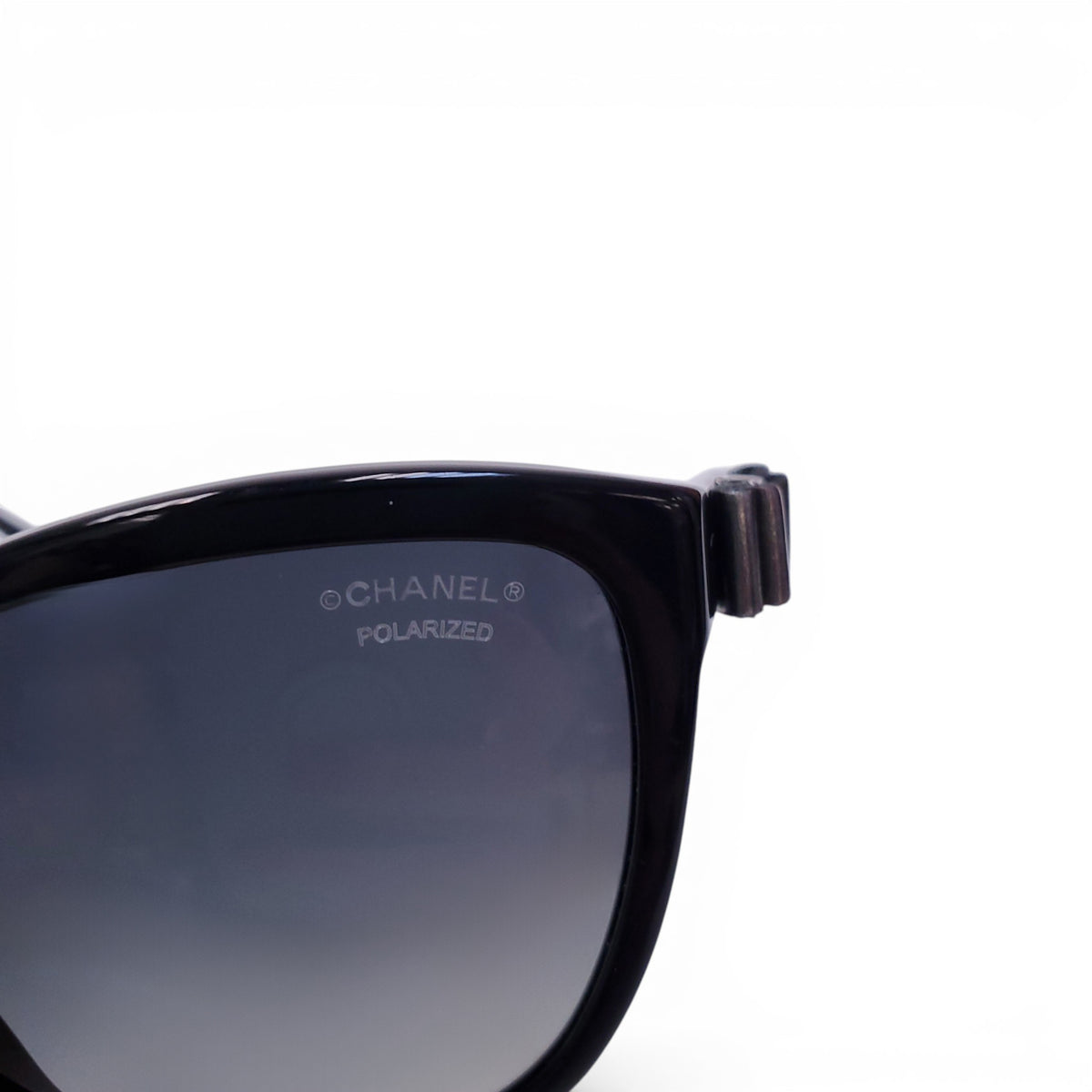 CHANEL Authentic Vintage Black Oversized Sunglasses with Silver Bows CHANEL Black Sunglasses with White Bow 5171-US main image 4