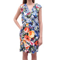 OSCAR DE LA RENTA BLUE CHECKERED FLORAL DRESS - SIZE 10