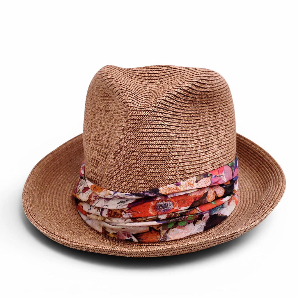 EUGENIA KIM RAFFIA HAT WITH FLORAL WRAP