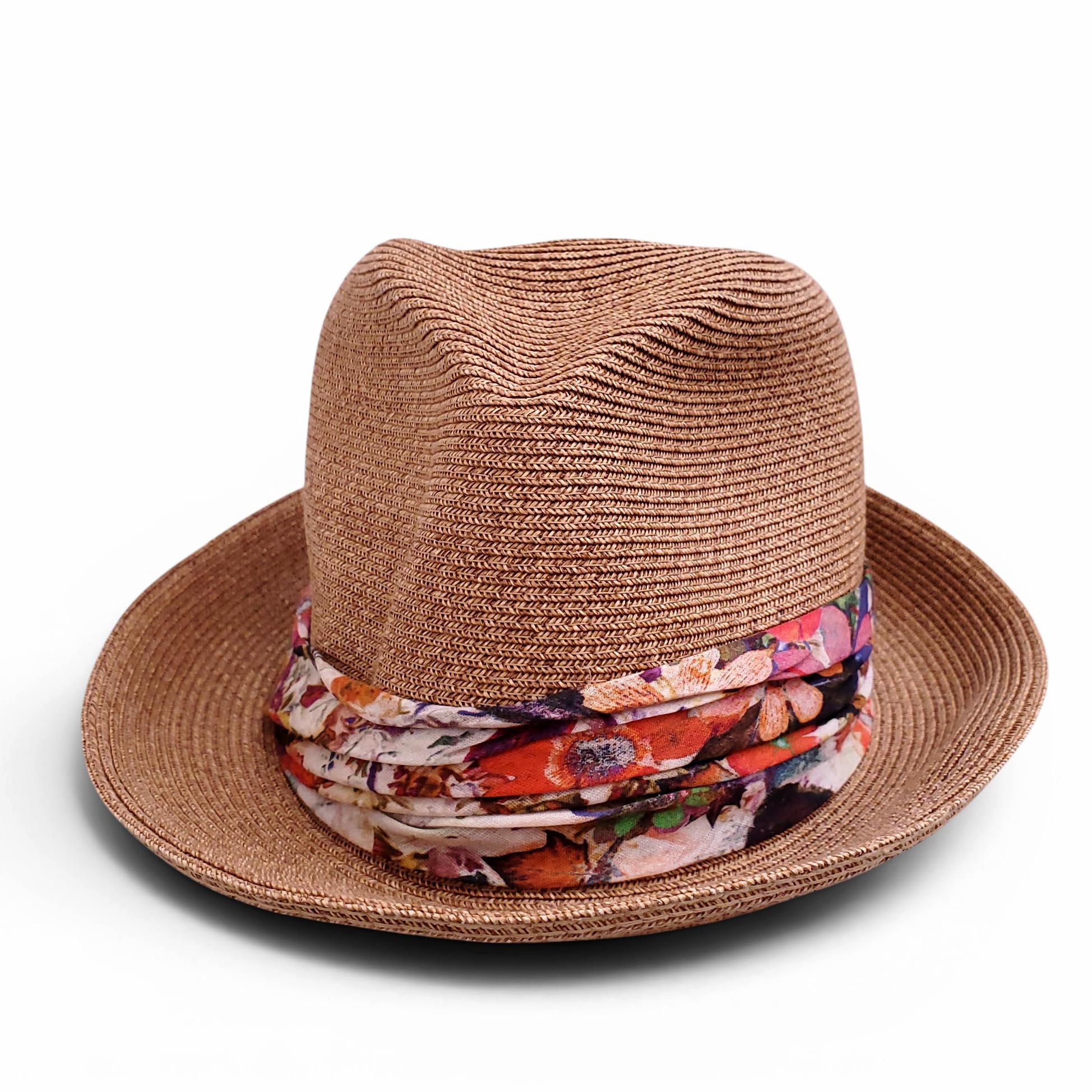 EUGENIA KIM RAFFIA HAT WITH FLORAL WRAP