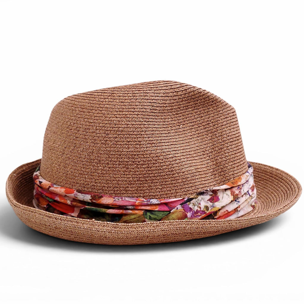 EUGENIA KIM RAFFIA HAT WITH FLORAL WRAP