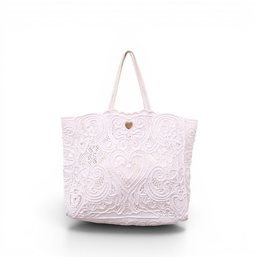 DOLCE & GABBANA LARGE BEATRICE CORDONETTO LACE TOTE BAG