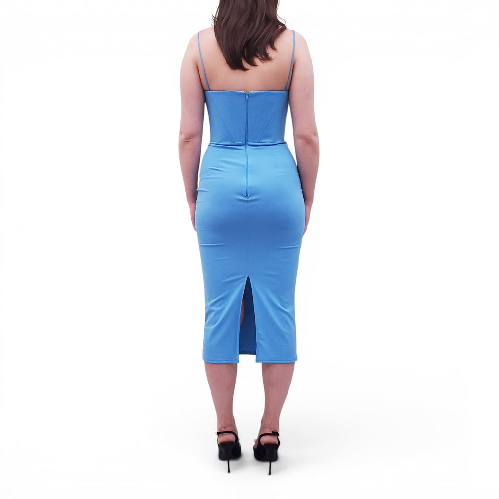 ALEX PERRY BLUE BUSTIER DRESS - SIZE 8