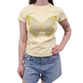 BLUMARINE YELLOW BUTTERFLY T-SHIRT - SIZE 4
