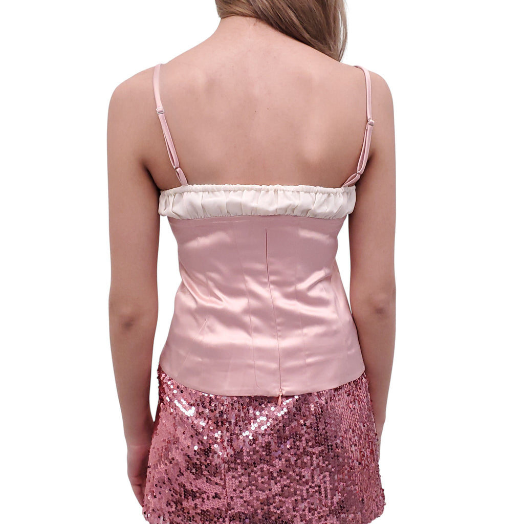 WITH JÉAN PINK BUSTIER TOP - SIZE L