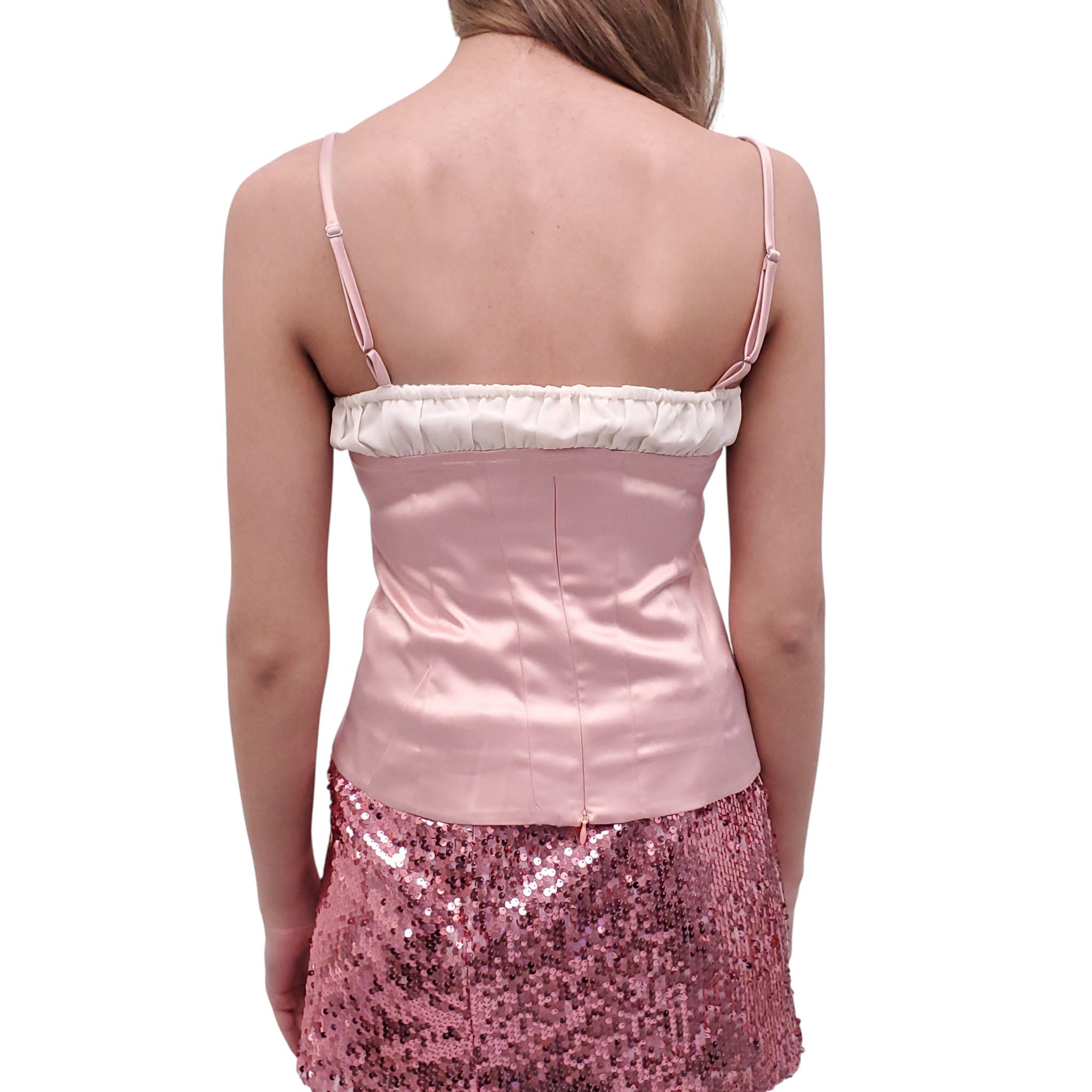 WITH JÉAN PINK BUSTIER TOP - SIZE L