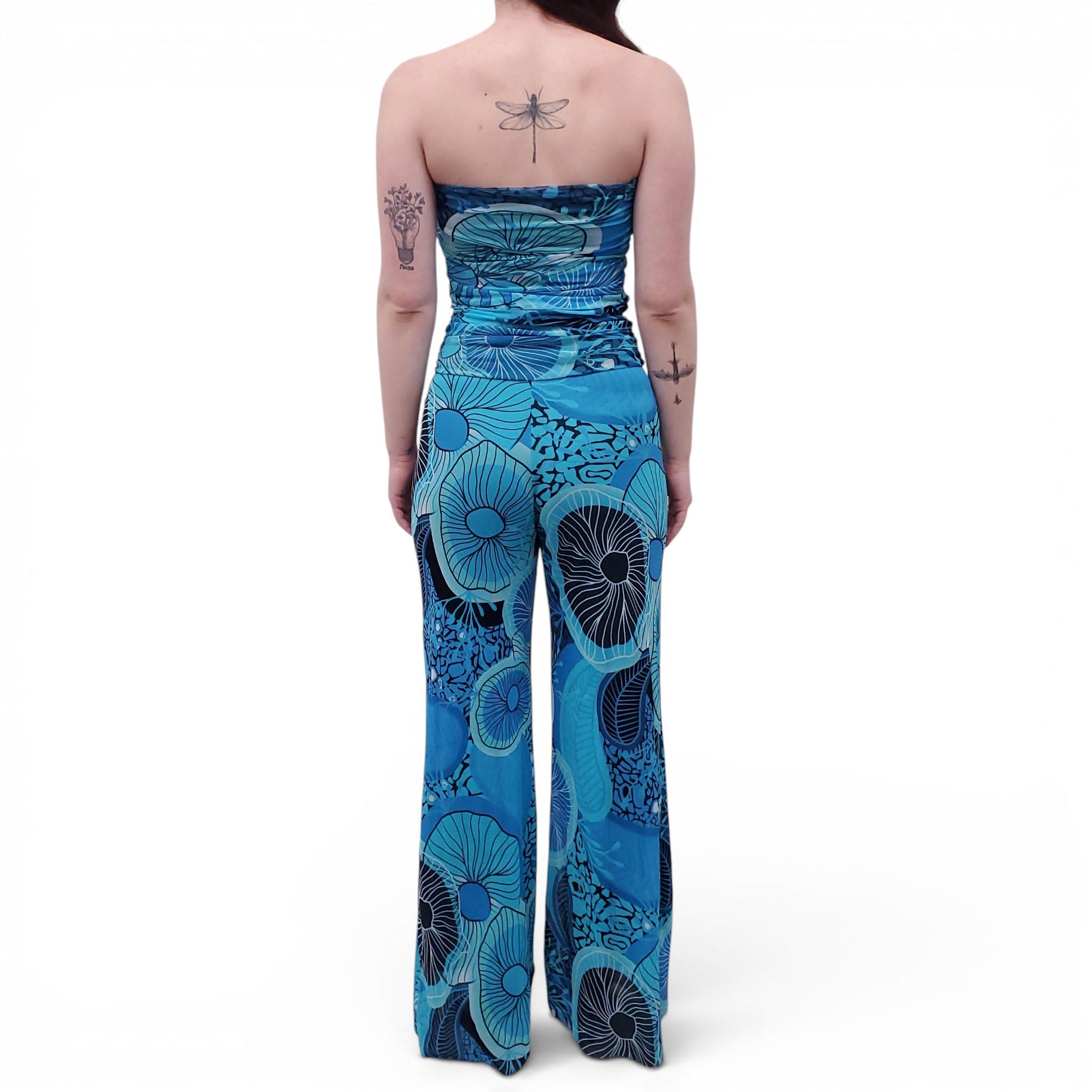 FUZZI BLUE PATTERNED JUMPSUIT - SIZE XS