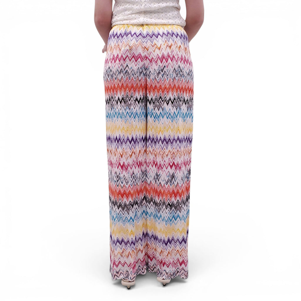 MISSONI MULTICOLOURED CHEVRON PATTERNED TROUSERS - SIZE 38