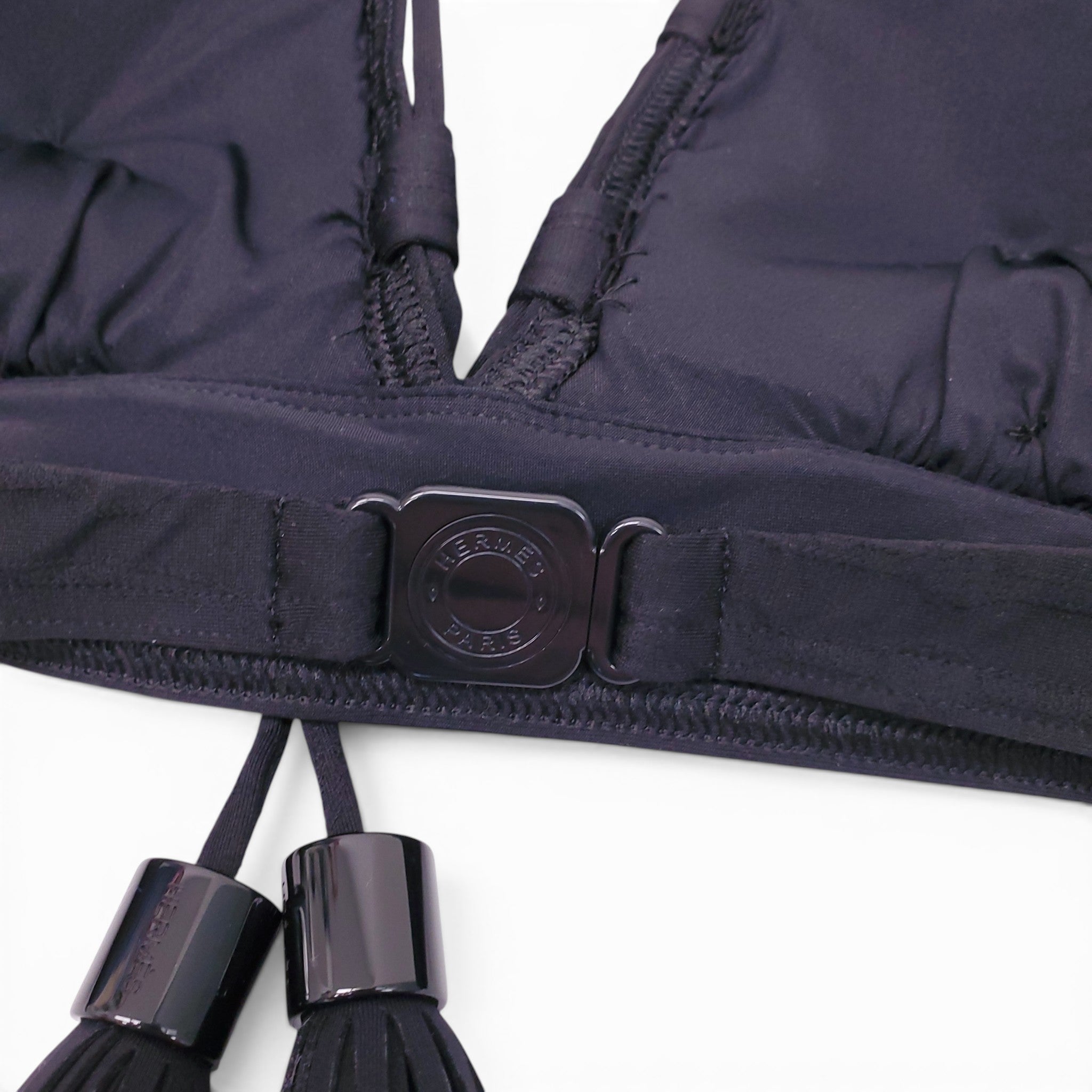 HERMÈS BLACK PATTERNED BIKINI - SIZE 38
