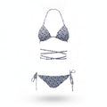 BURBERRY BLUE AND WHITE PATTERNED BIKINI - SIZE S