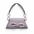 MACH & MACH SILVER SPARKLY BOW MINI BAG