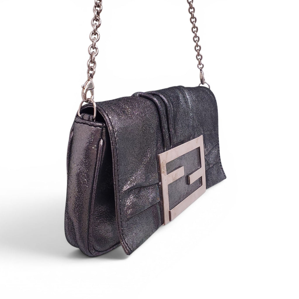 FENDI SILVER 'MIA' POUCHETTE BAG
