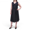 ERDEM BLACK EYELET DRESS WITH BELT DETAIL - SIZE 12