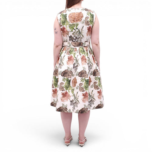 ANDREW GN FLORAL DRESS WITH BELT - SIZE 44