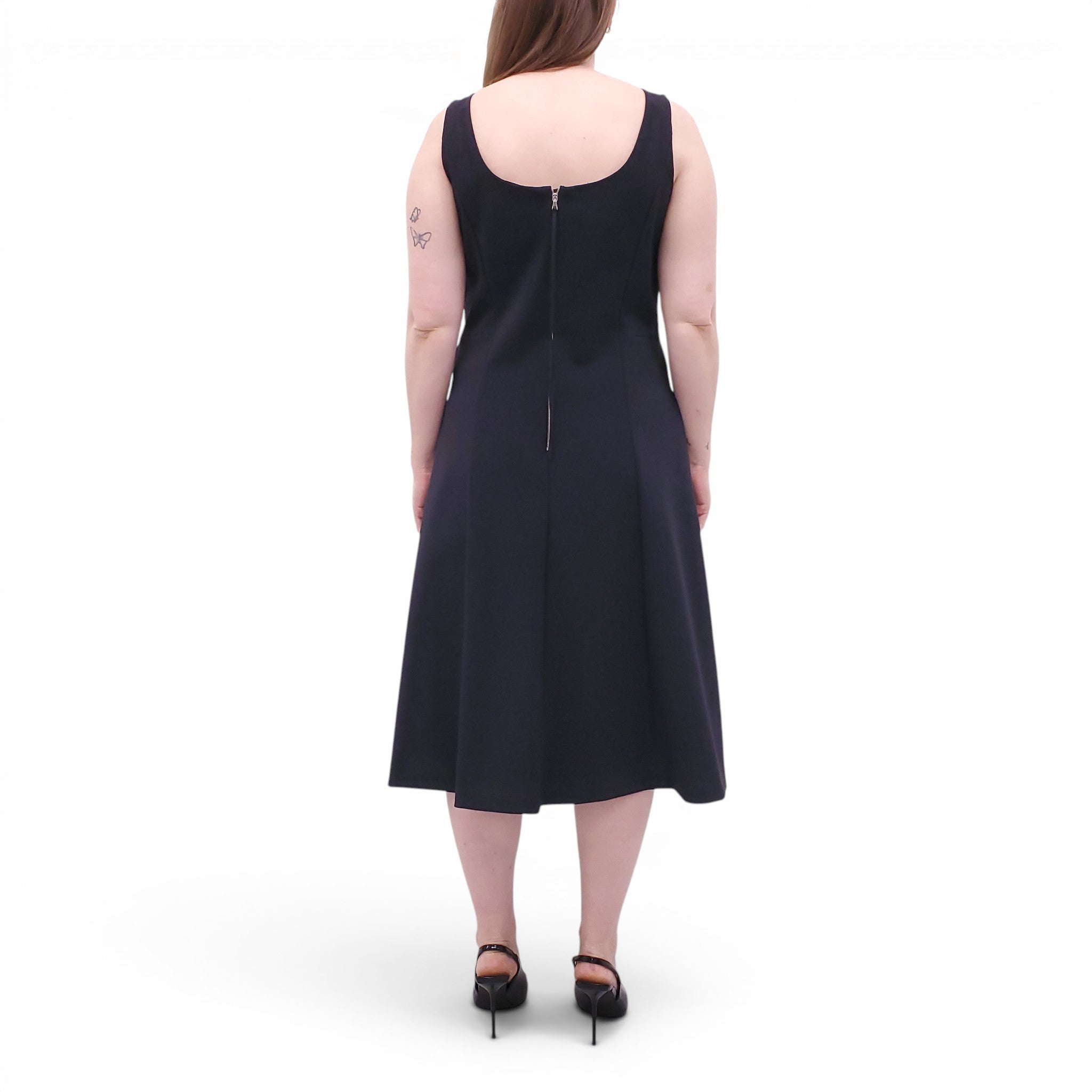 ADAM LIPPES BLACK FITTED A-LINE DRESS - SIZE 12 Rewind Couture ADAM LIPPES BLACK FITTED A-LINE DRESS - SIZE 12 Rewind Couture