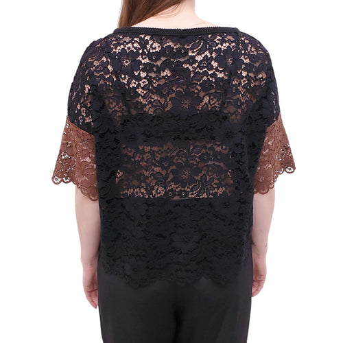 ANTONIO MARRAS LACE BLOUSE WITH FLORAL DETAIL - SIZE 42