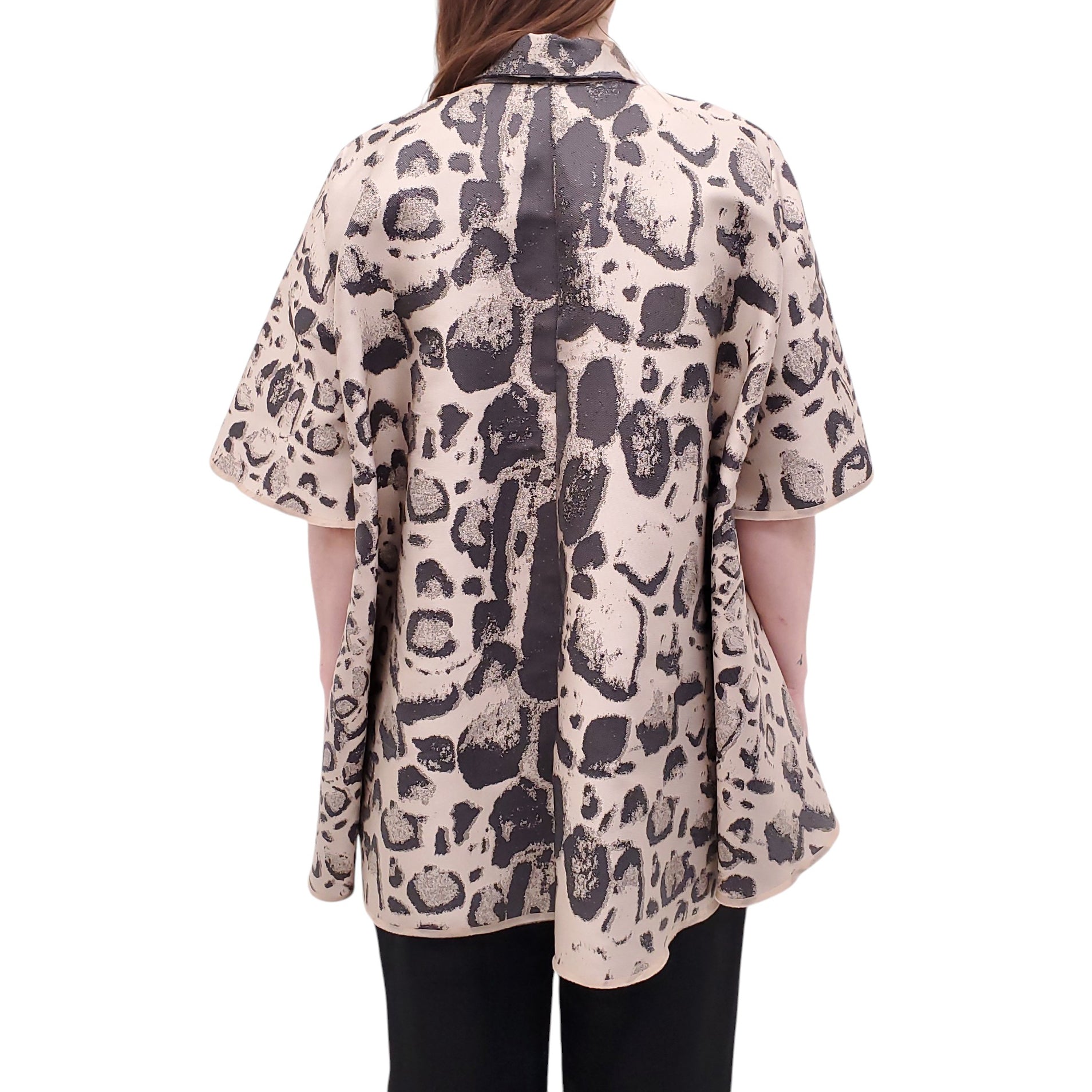 GIAMBATTISTA VALLI LEOPARD A-LINE BLOUSE - SIZE 42