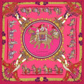 HERMÈS FUCHSIA PINK 'CAPARAÇONS' PATTERNED SCARF