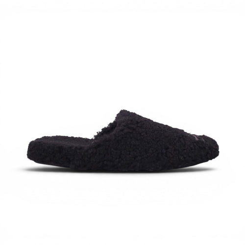 BALENCIAGA BLACK SHEARLING COZY MULES - SIZE 37