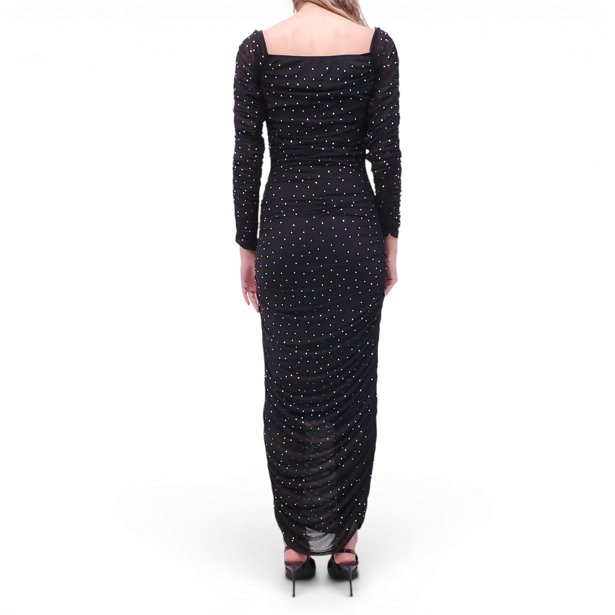 CAROLINE CONSTAS BLACK EMBELLISHED 'ARIA' MIDI DRESS - SIZE M Rewind Couture CAROLINE CONSTAS BLACK EMBELLISHED 'ARIA' MIDI DRESS - SIZE M Rewind Couture