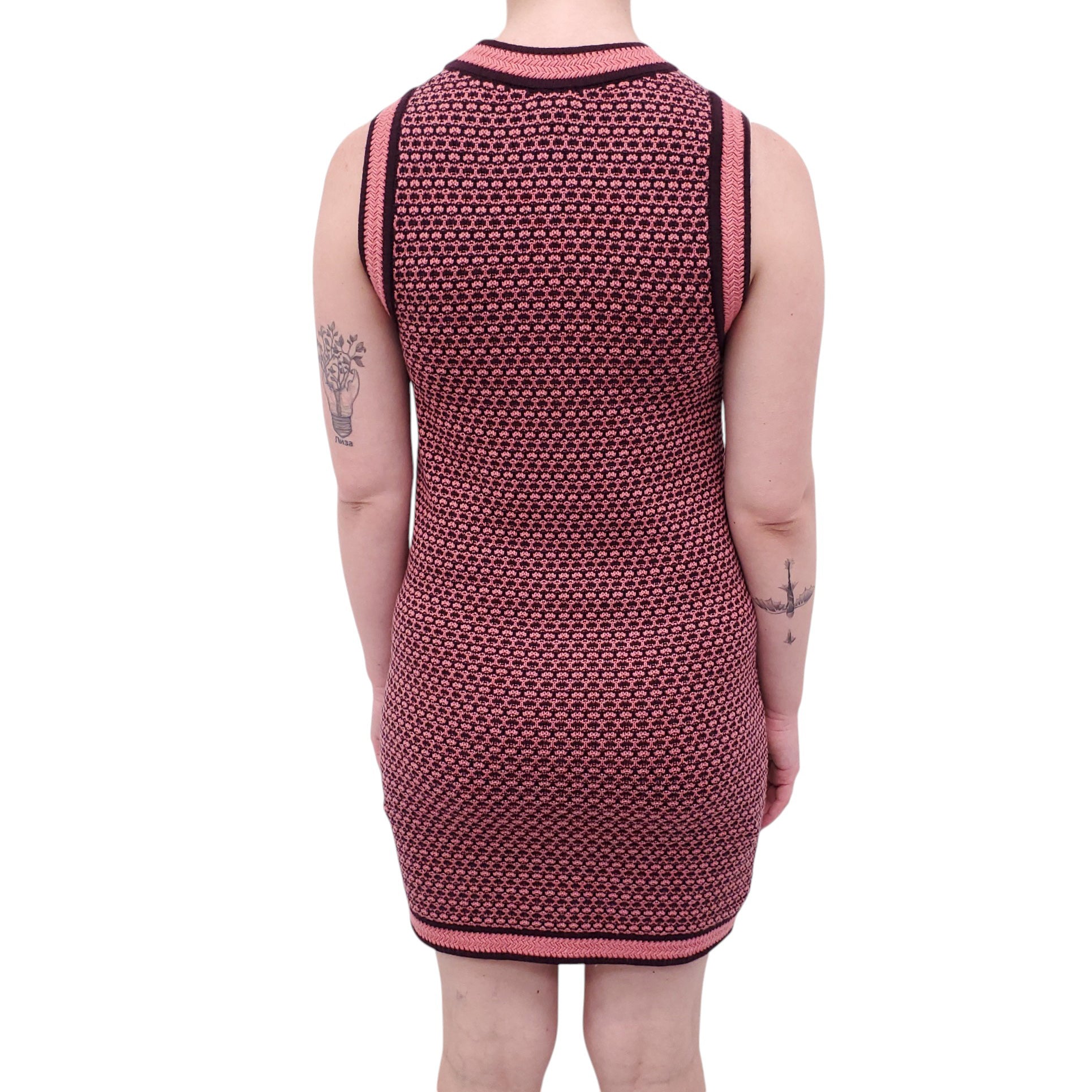 CHANEL 2023 MINI DRESS WITH CC LOGO BUTTONS - SIZE 34