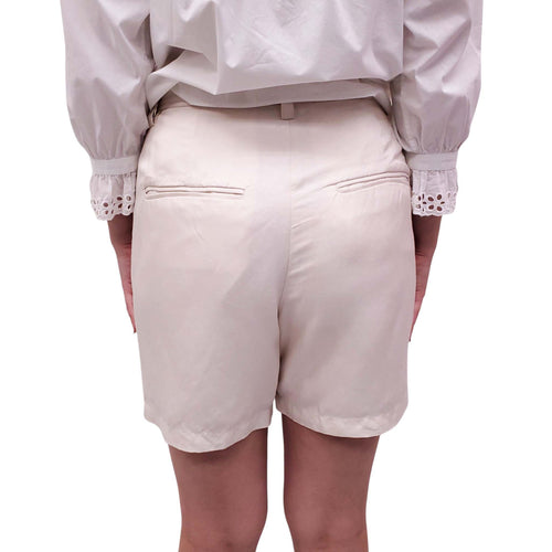 ANINE BING CREAM LINEN BLEND SHORTS - SIZE 38