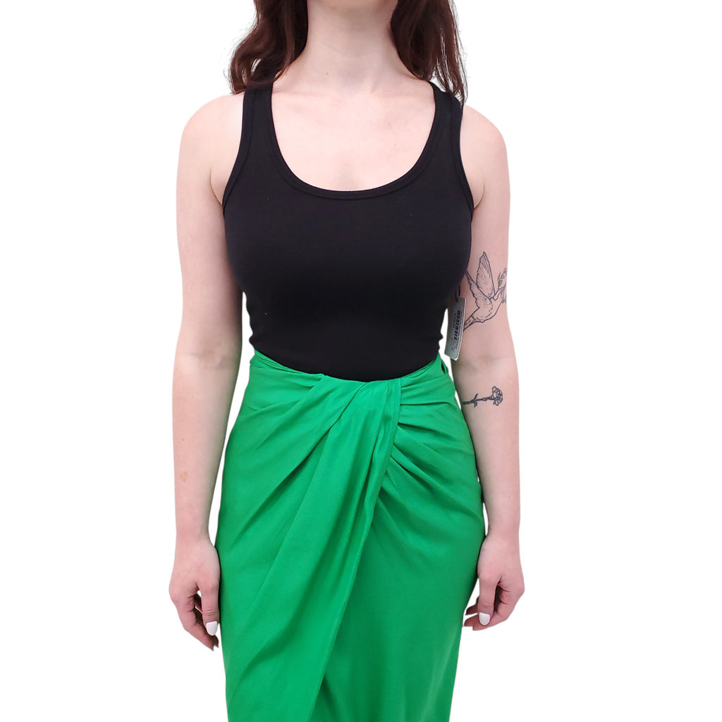 AGOLDE BLACK RIBBED BODYSUIT - SIZE XS