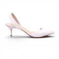 CHRISTIAN LOUBOUTIN WHITE SLINGBACK KITTEN HEELS - SIZE 40