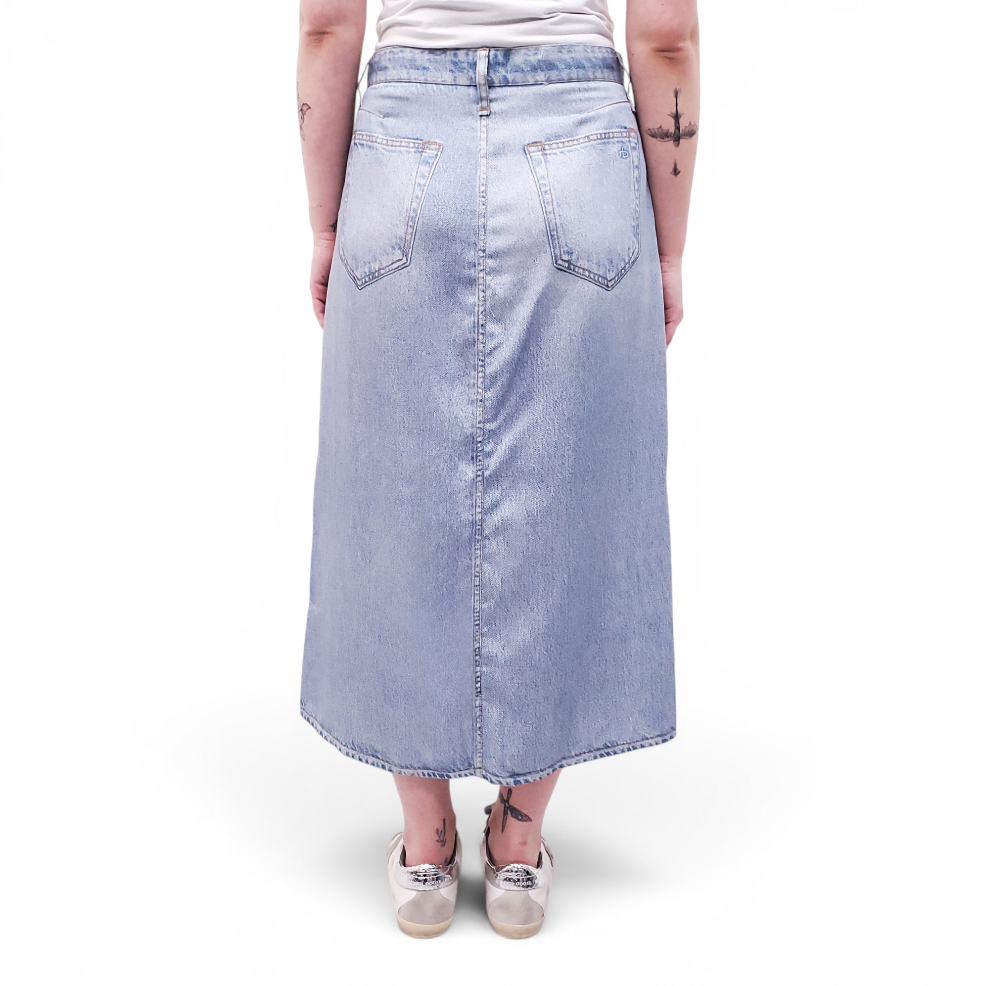 RAG & BONE TULIP LIQUID MIRAMAR MIDI SKIRT - SIZE 31