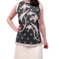CHLOÉ GREEN PATTERNED LAYERED BLOUSE - SIZE 38