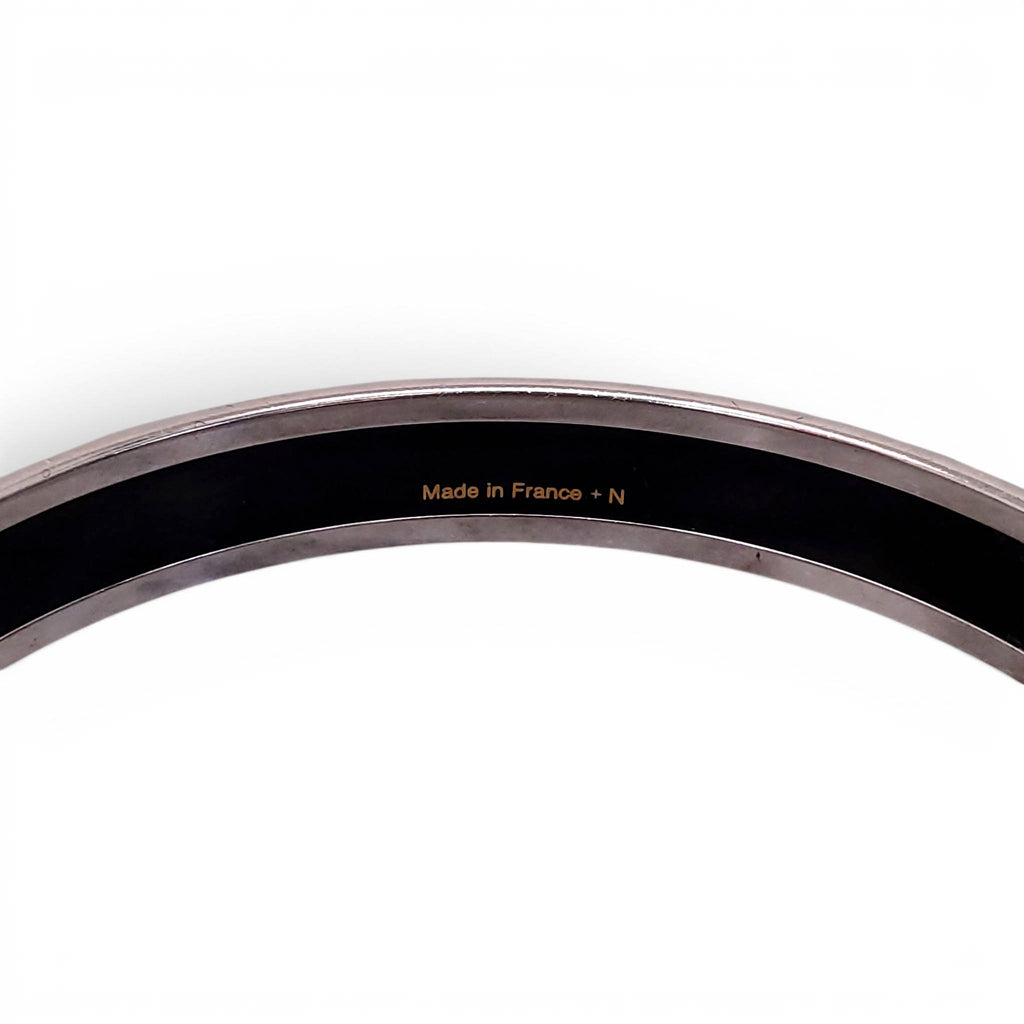 HERMÈS THIN GEOMETRIC FLORAL PATTERNED BANGLE - SIZE 70