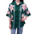 VALENTINO GREEN AND PINK CROCHET KNIT CARDIGAN - SIZE L