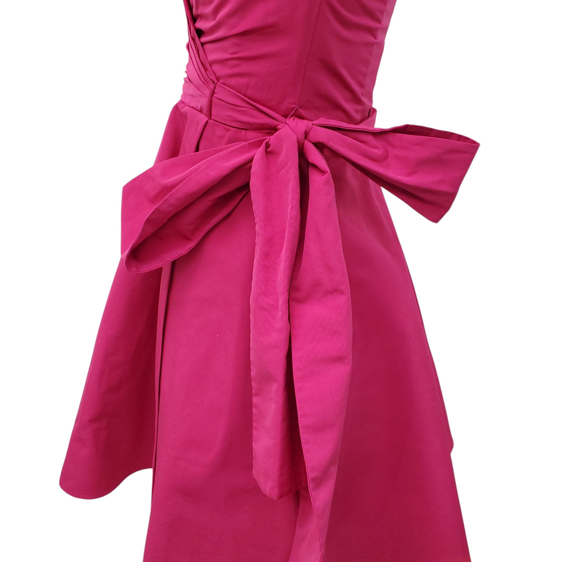VALENTINO HOT PINK PUFF-SLEEVE MINI DRESS - SIZE 38
