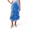 VALENTINO CREAM AND BLUE FLORAL PATTERNED SKIRT - SIZE 42
