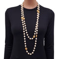 CHANEL FAUX PEARL STUDDED DOUBLE STRAND NECKLACE