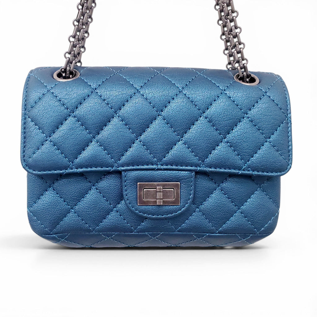 CHANEL BLUE METALLIC RE-ISSUE BAG