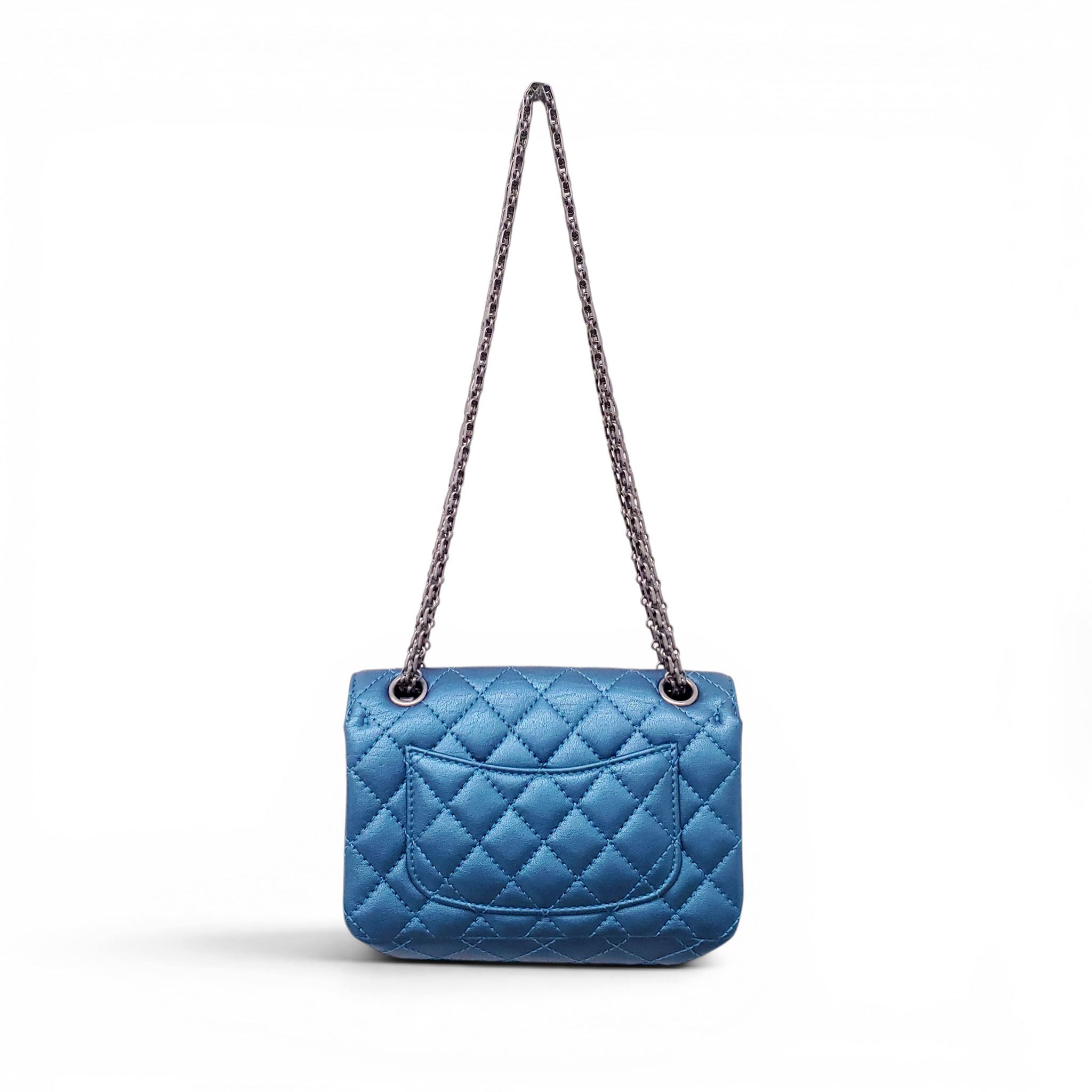CHANEL BLUE METALLIC RE-ISSUE BAG
